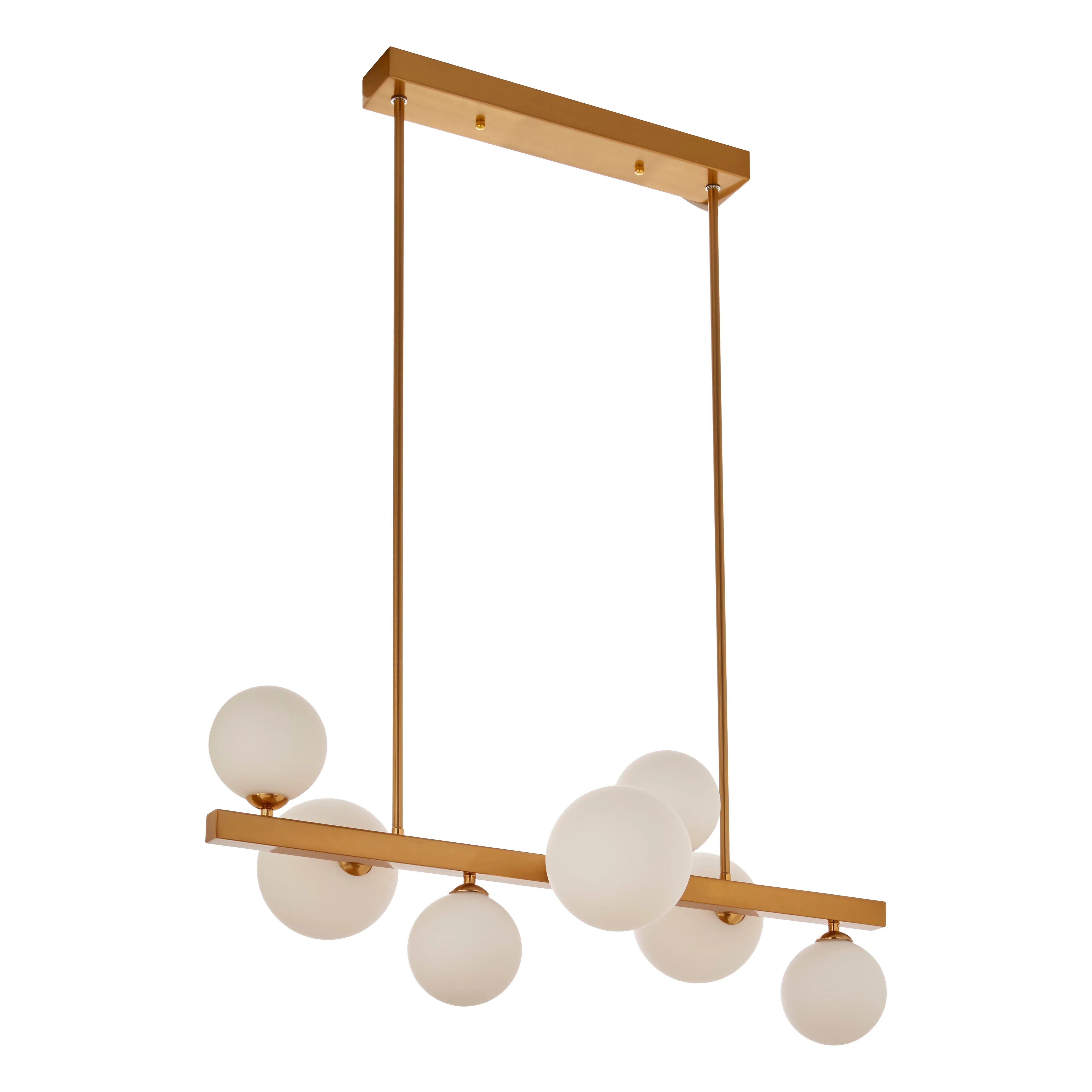 Venus White & Brass 7 Globe Pendant Light